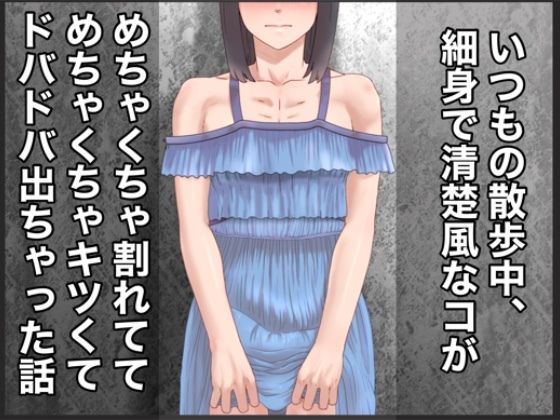 いつもの散歩中、細身で清楚風なコがめちゃくちゃ割れててめちゃくちゃキツくてドバドバ出ちゃった話 (同人誌)