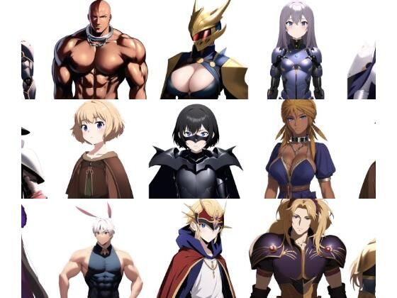 【職業別キャラクター立ち絵4】著作権フリーの高解像度画像素材（100枚） (同人誌)