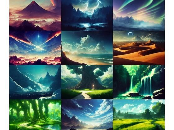 【草原や森や川などの自然系背景】著作権フリーの高解像度画像（100枚） (同人誌)