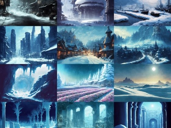 【雪の世界、雪国系背景】著作権フリーの高解像度画像（100枚） (同人誌)