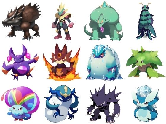 【アニメ調のモンスター立ち絵2】著作権フリーの高解像度画像（100枚） (同人誌)