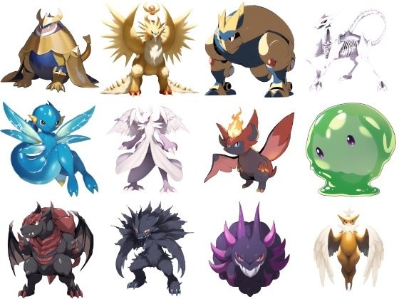 【アニメ調のモンスター立ち絵3】著作権フリーの高解像度画像（100枚） (同人誌)