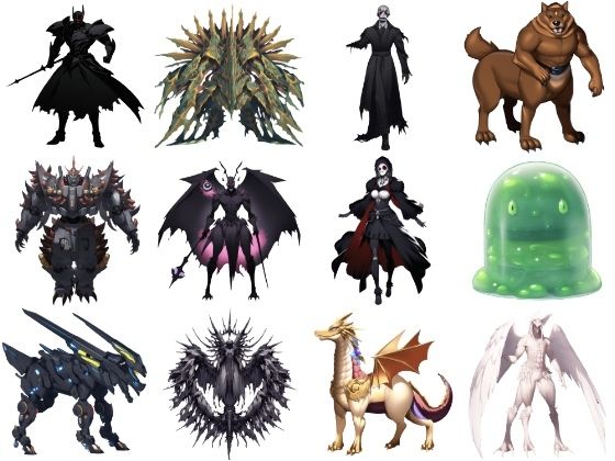 【属性別クリーチャー立ち絵3】著作権フリーの高解像度画像（100枚） (同人誌)