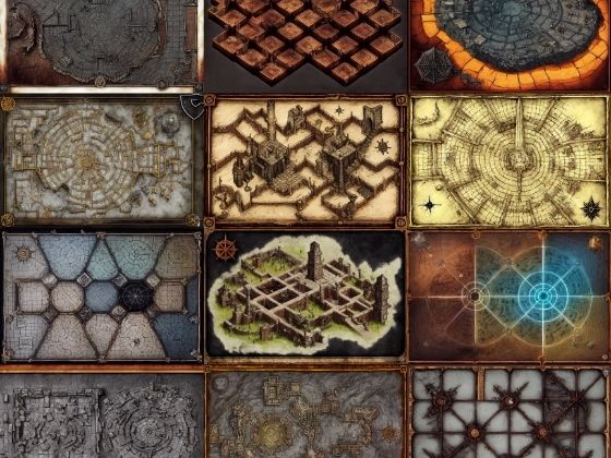 【ダンジョン系の地図やマップ】著作権フリーの高解像度画像（100枚） (同人誌)