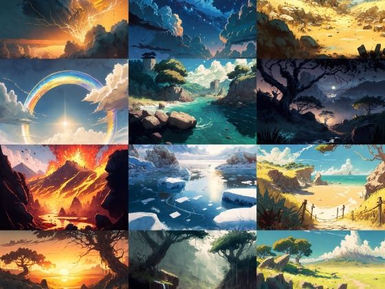 【美麗で幻想的な自然系背景】著作権フリーの高解像度画像（100枚） (同人誌)