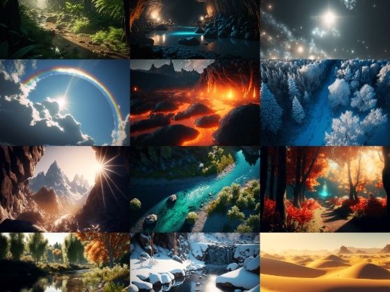 【超リアルな自然系イラスト背景】著作権フリーの高解像度画像（100枚） (同人誌)