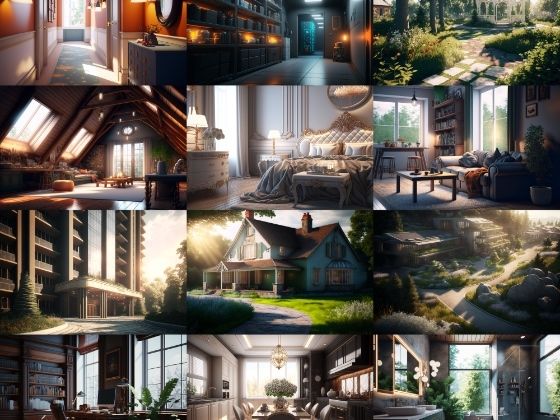 【超リアルな家や室内の背景】著作権フリーの高解像度画像（100枚） (同人誌)