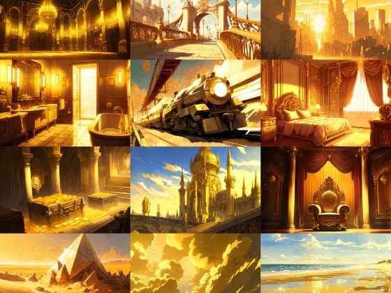 【美麗幻想的黄金郷系の背景】著作権フリーの高解像度画像（100枚） (同人誌)