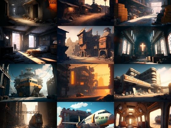 【超リアルな廃墟系の背景】著作権フリーの高解像度画像（100枚） (同人誌)