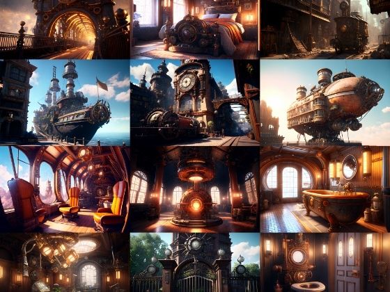 【超リアルなスチームパンク背景】著作権フリーの高解像度画像（100枚） (同人誌)