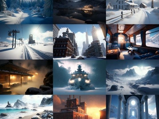 【超リアルな雪国系の背景】著作権フリーの高解像度画像（100枚） (同人誌)