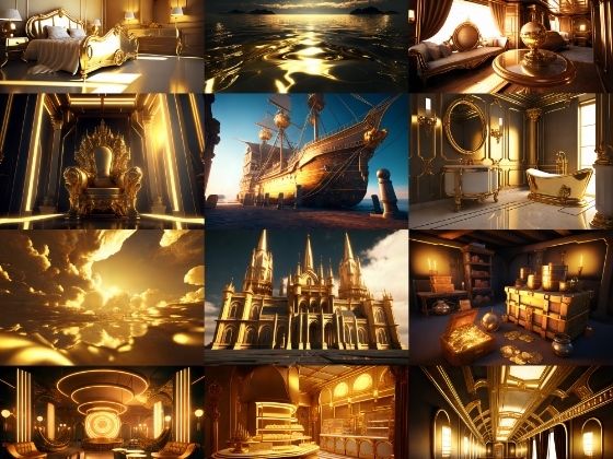 【超リアルな黄金郷系の背景】著作権フリーの高解像度画像（100枚） (同人誌)