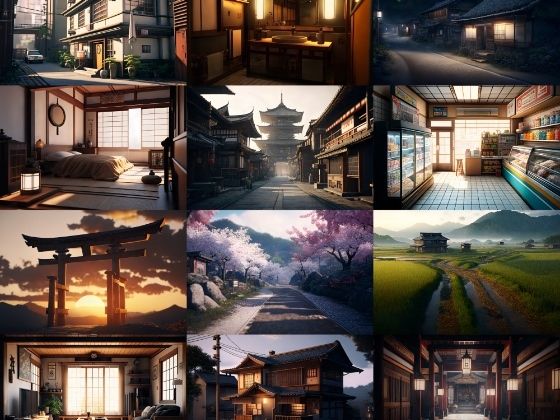 【超リアルな和風系の背景】著作権フリーの高解像度画像（100枚） (同人誌)