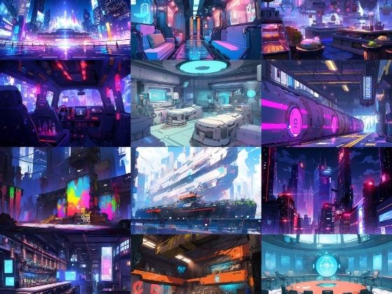 【繊細芸術的サイバーパンク背景】著作権フリーの高解像度画像（100枚） (同人誌)