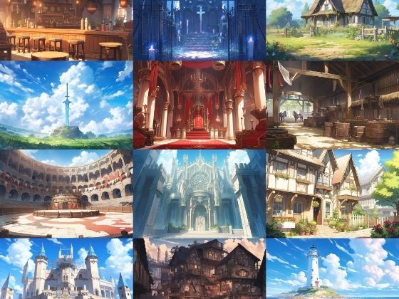 【繊細で芸術的な中世欧州風背景】著作権フリーの高解像度画像（100枚） (同人誌)