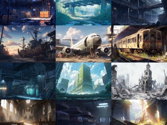 【繊細で芸術的な廃墟系の背景】著作権フリーの高解像度画像（100枚） (同人誌)