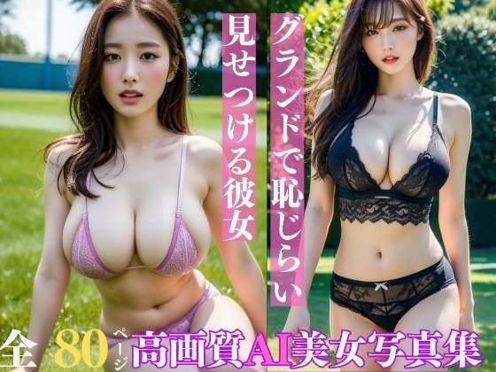 グランドで恥じらい見せつける彼女 AI美女写真集 (同人誌)