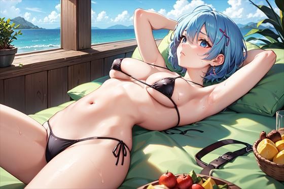【巨乳・マイクロビキニ】エミリアとレムのイラスト集 (同人誌)