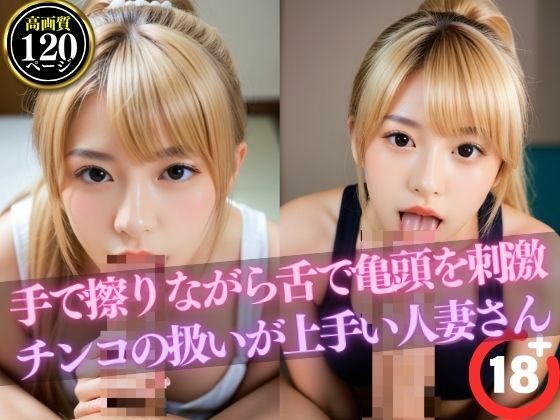 手で擦りながら舌で亀頭を刺激【チンコの扱いが上手い人妻さん】 (同人誌)