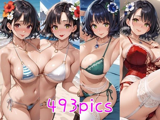 お母さんの水着姿と下着姿を独占するCG集 (同人誌)