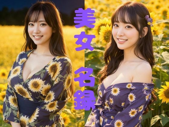 【美女名録】vol1.15  向日葵の夜──ひまわり畑で待つ君  204枚【AIグラビア写真集】 (同人誌)
