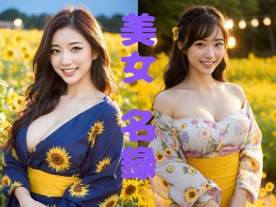 【美女名録】vol3.15  向日葵の夜──ひまわり畑で待つ君  203枚【AIグラビア写真集】 (同人誌)