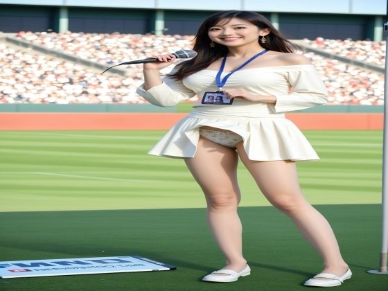 ヒーローインタビューで舞うパンチラ女子アナ (同人誌)