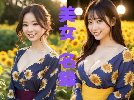 【美女名録】vol4.15  向日葵の夜──ひまわり畑で待つ君  204枚【AIグラビア写真集】 (同人誌)