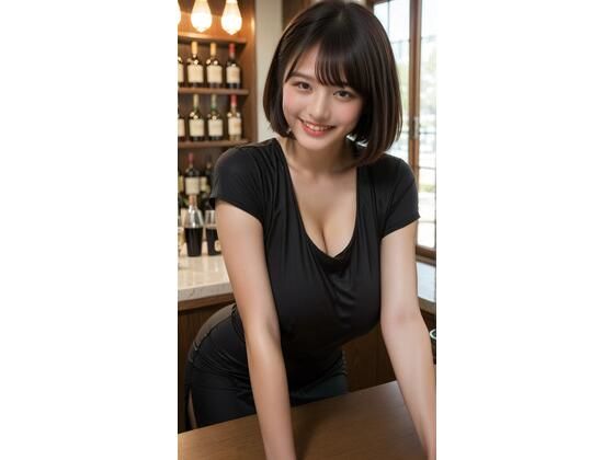 Gカップりかちゃん後ろにお客さんがいるがたわわなお胸を見せてくる (同人誌)