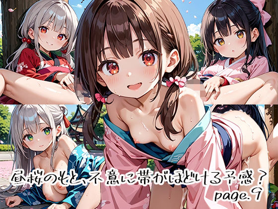 昼桜のもと、不意に帯がほどける予感？page.9 (同人誌)