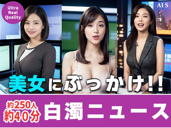 【約40分】『白濁ニュース』 清楚な笑顔に、白濁の雨。-AIで描く究極の美女達- (同人誌)