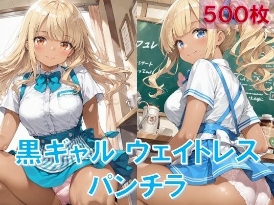 黒ギャルウェイトレスのしゃがみパンチラ (同人誌)