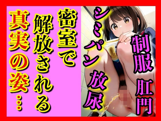 真昼の密室で、誰にも見られていないはずの成人女性が制服のまま和式便所で秘密を解放する、黄ばんだ下着に刻まれた痕跡と放尿の瞬間 (同人誌)