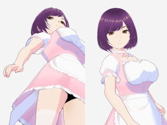 パープルヘアの巨乳の女性（セリフなし  3DCGモデル  イラスト集） (同人誌)