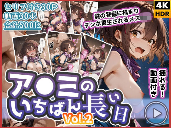 【動画付き】ア◯ミのいちばん長い日Vol.2〜城の警備に捕まりチンポ更生されるメス◯キ〜 (同人誌)