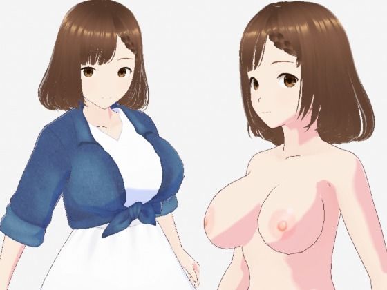 白いワンピースにデニムを羽織ったデートファッションのお姉さん（セリフなし  3DCGモデル  イラスト集） (同人誌)