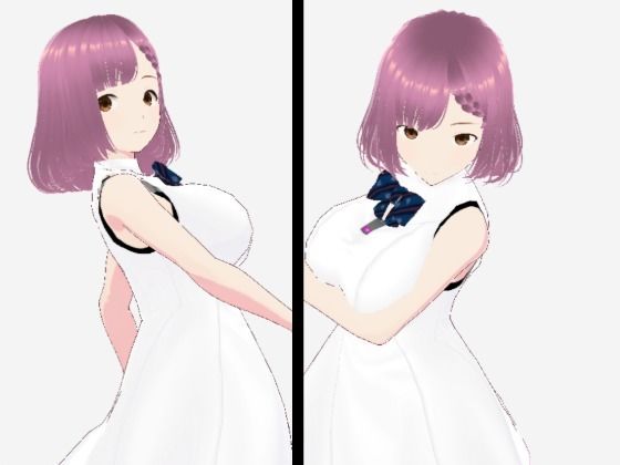 白いワンピース姿に薄いパープルヘアのお姉さん（セリフなし  3DCGモデル  イラスト集） (同人誌)