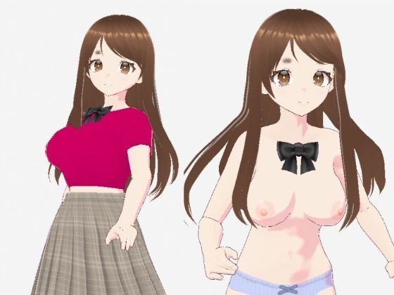 赤いシャツに蝶ネクタイの巨乳美女（セリフなし  3DCGモデル  イラスト集） (同人誌)