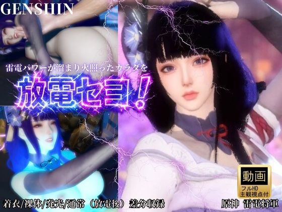 雷電で火照ったカラダを放電セヨ！発光ボディと通常スキン・着衣/裸体差分収録パック【原神・雷電将軍】 (同人誌)