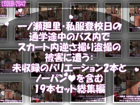 一ノ瀬廻里・私服登校日の通学途中のバス内でスカート内逆さ撮り盗撮の被害に遭う:未収録のバリエーション2本とノーパンまで含む19本セット総集編！ (同人誌)