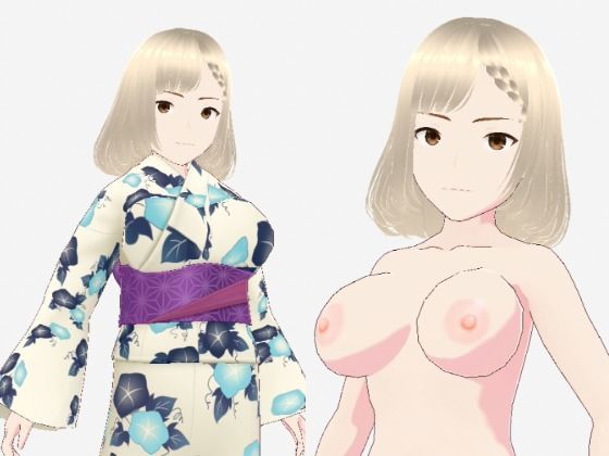 金髪の浴衣の和風美女（セリフなし  3DCGモデル  イラスト集） (同人誌)