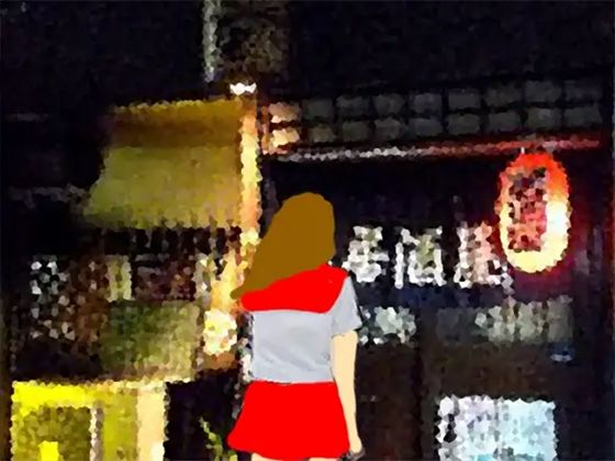 家出した女子校生が雨でずぶ濡れになってようやくたどり着いた、赤い提灯が軒先を照らす田舎の居酒屋 (同人誌)