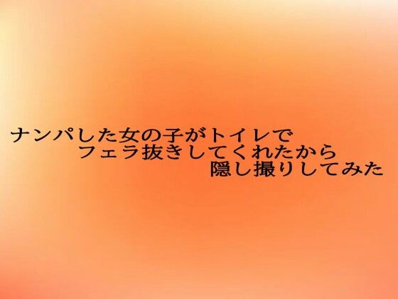 ナンパした女の子がトイレでフェラ抜きしてくれたから隠し撮りしてみた (同人誌)