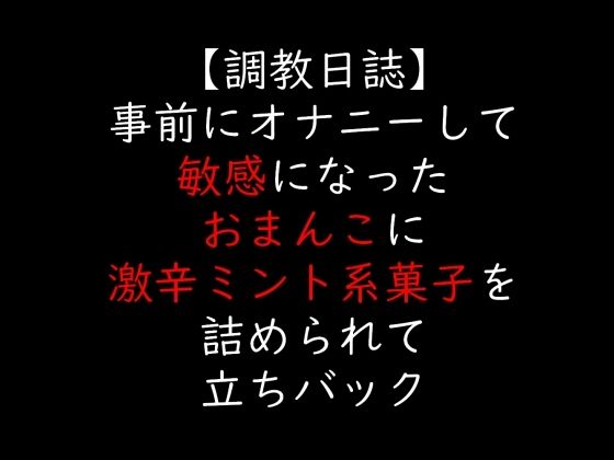 事前にオナニーして敏感になったおまんこに激辛ミント系菓子を詰められて立ちバック (同人誌)